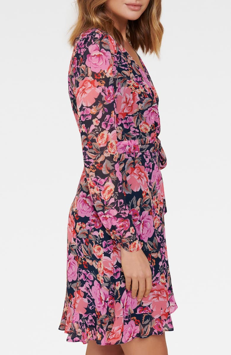 Ever New Larissa Long Sleeve Ruched Wrap Dress, Alternate, color, 