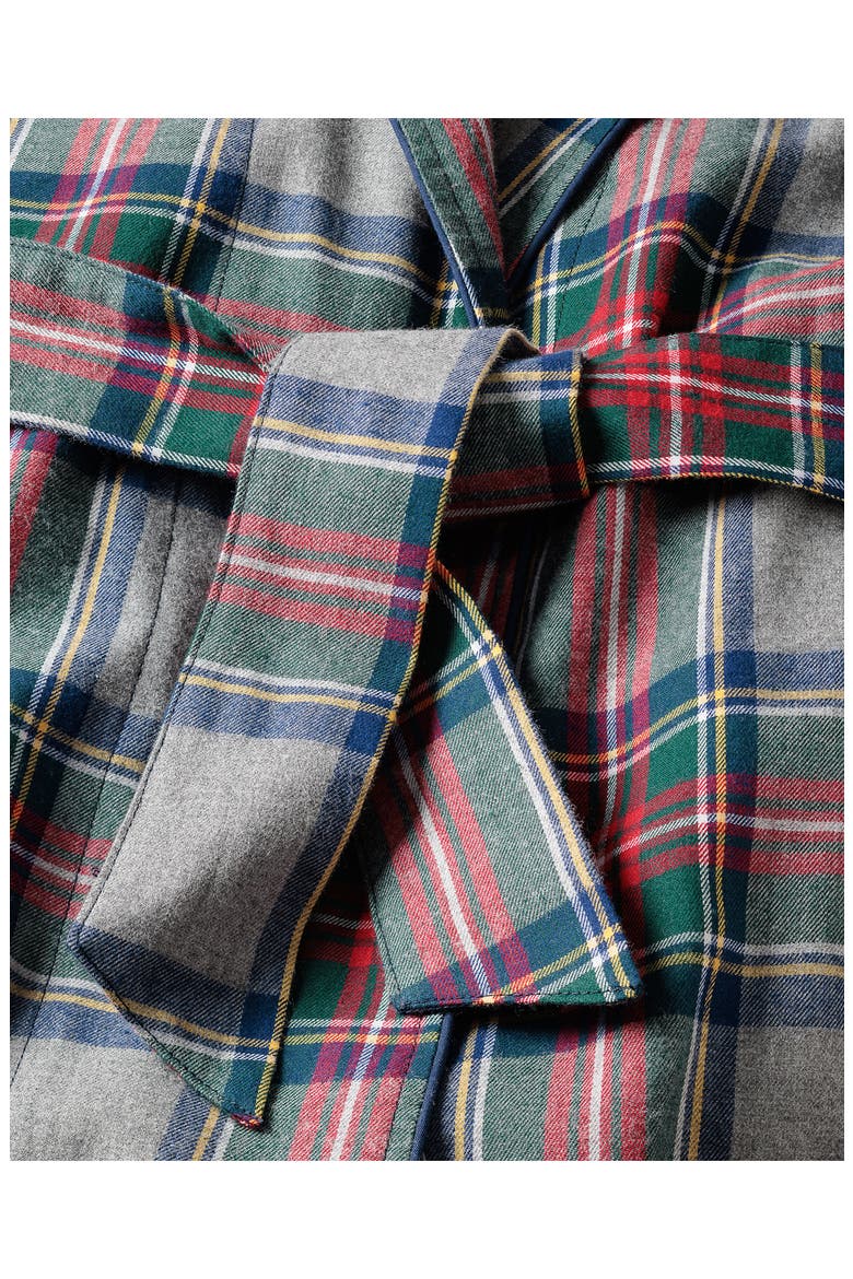 Westminster Tartan Cotton Robe, Alternate, color, GREY