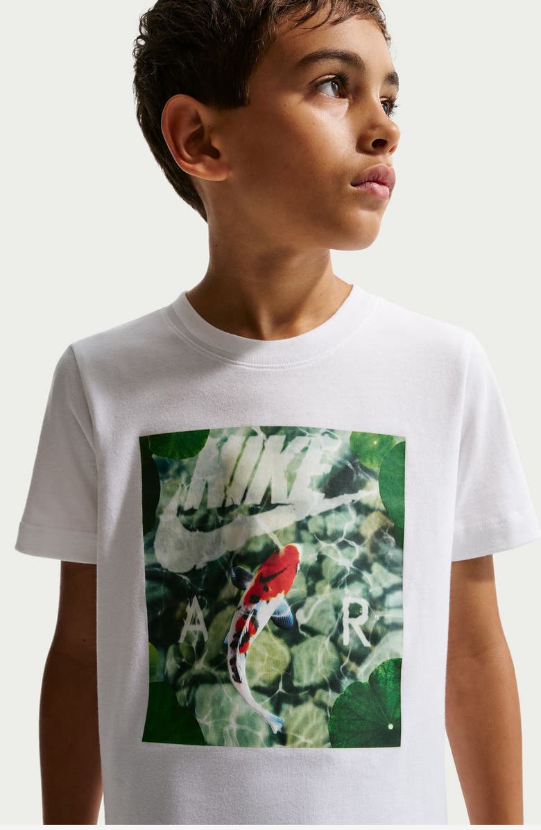 Nike Kids' Koi Pond Cotton Graphic T-Shirt, Alternate, color, White