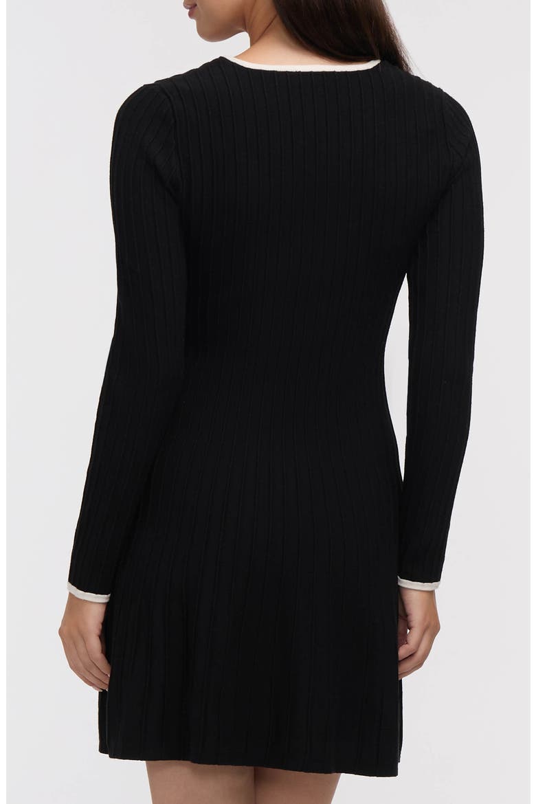 Square Neck Sweater Dress, Alternate, color, BLACK
