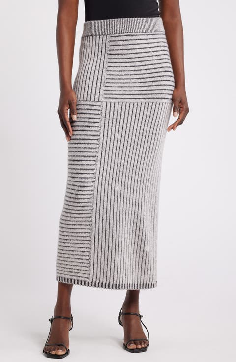 Harbison Rib Wool & Cashmere Maxi Sweater Skirt