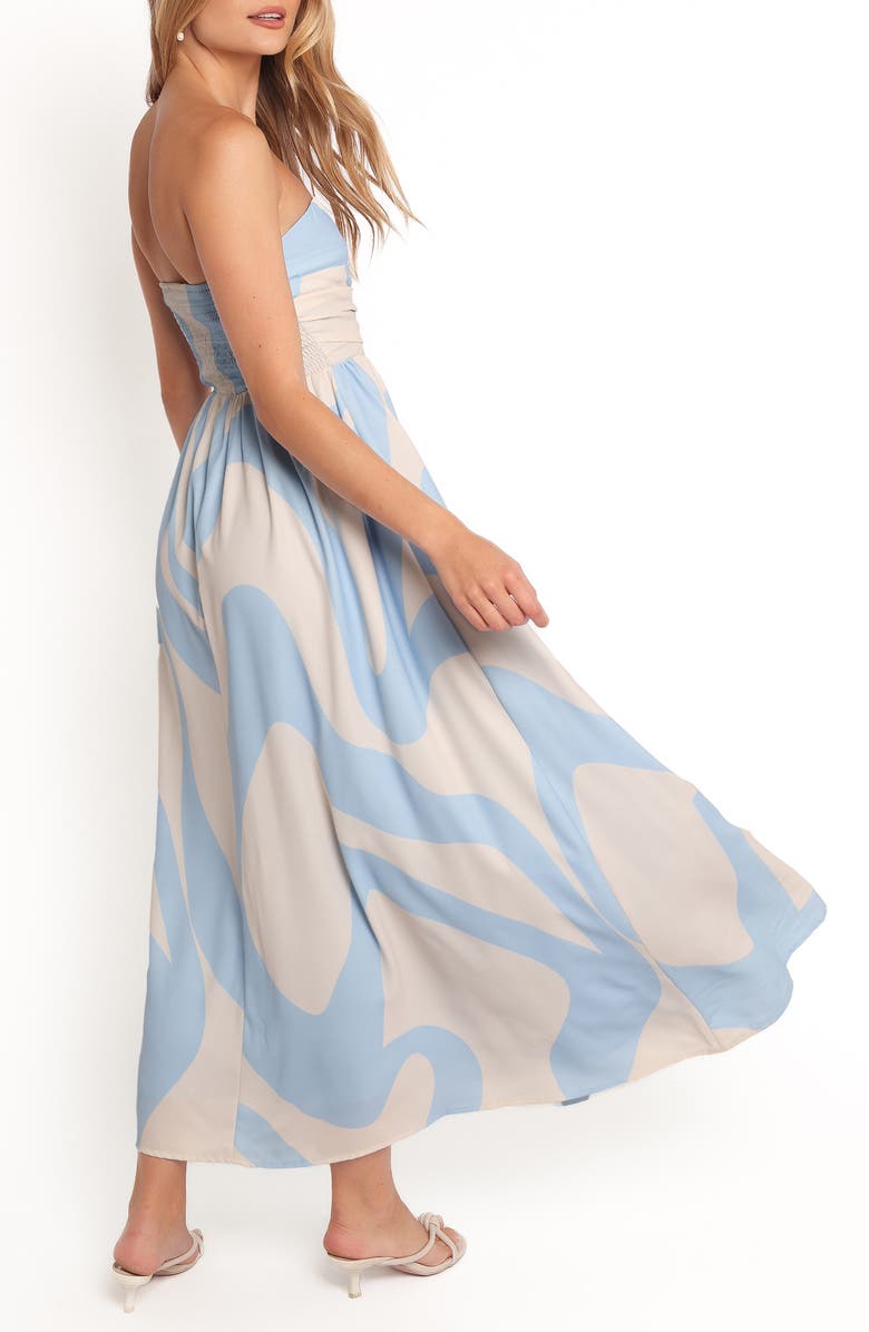 Petal & Pup Nesta Strapless Maxi Dress, Alternate, color, Blue Cream