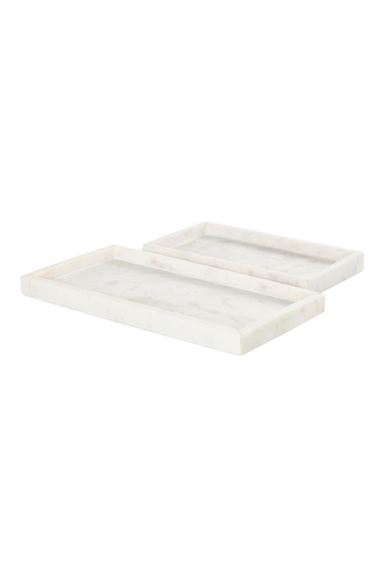 Marble Tray - Set of 2, Main, color, WHITE