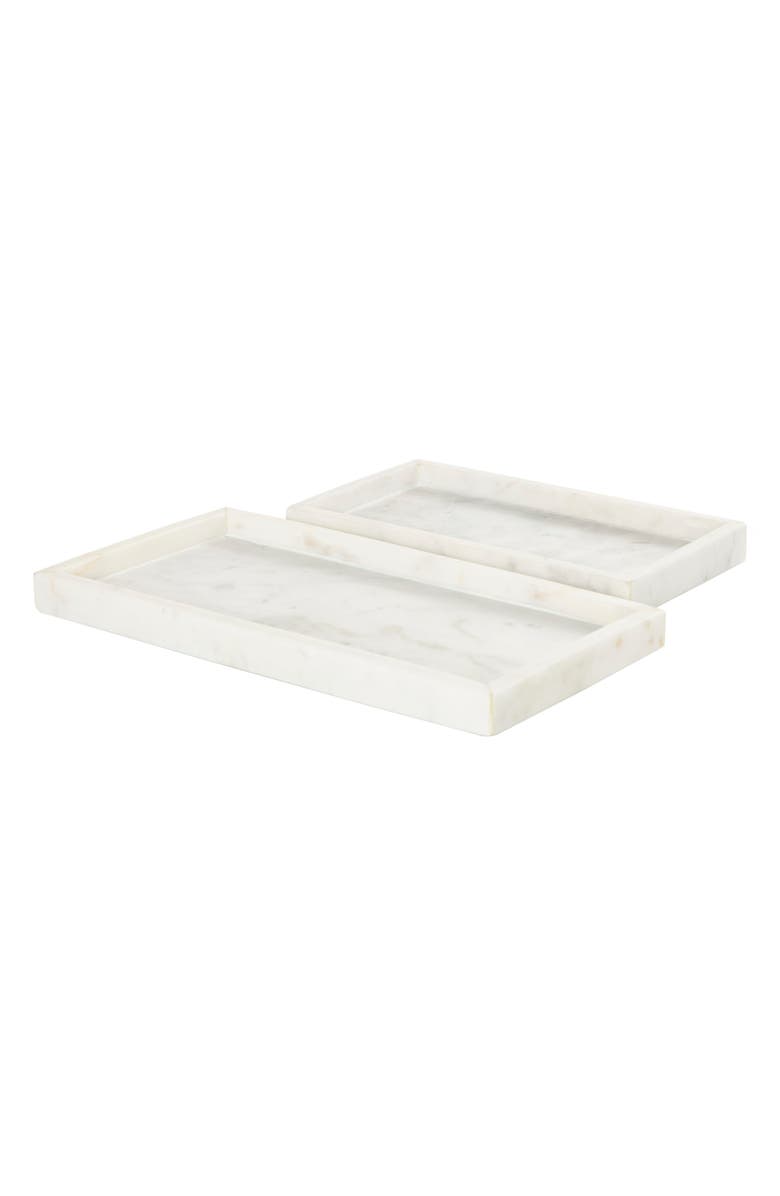 VIVIAN LUNE HOME Marble Tray - Set of 2, Main, color, White