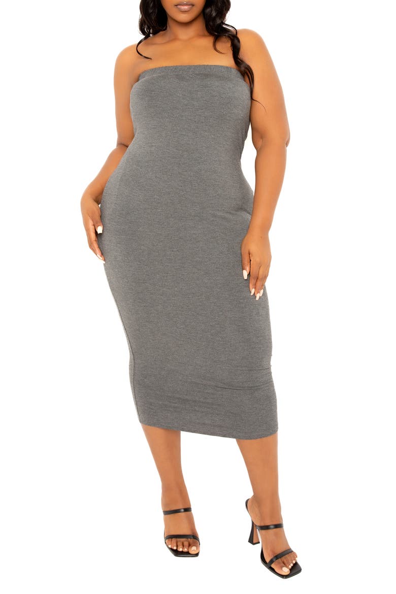 Tube Midi Dress, Main, color, CHARCOAL GREY