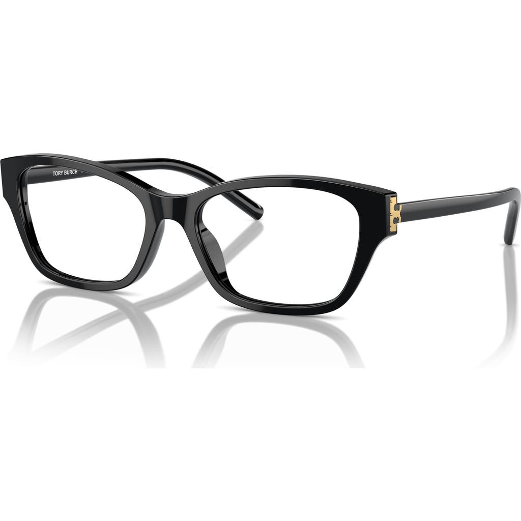 Tory Burch 54mm Rectangle Optical Glasses In Black
