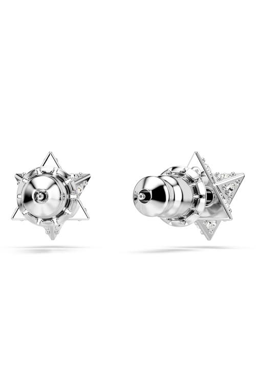 Swarovski Dextera Pierced Earrings Star Rhodium Shiny Crystal In Metallic