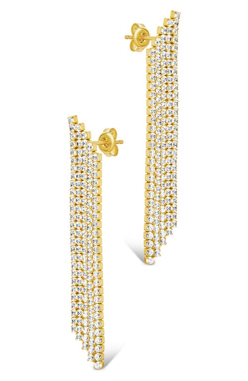 Sterling Forever Clara Cubic Zirconia Chandelier Earrings In Gold