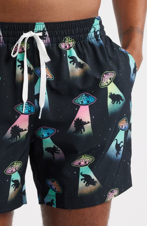 Chubbies Beam Me Up Classic Swim Trunks In Black - Pattern Base Plaids