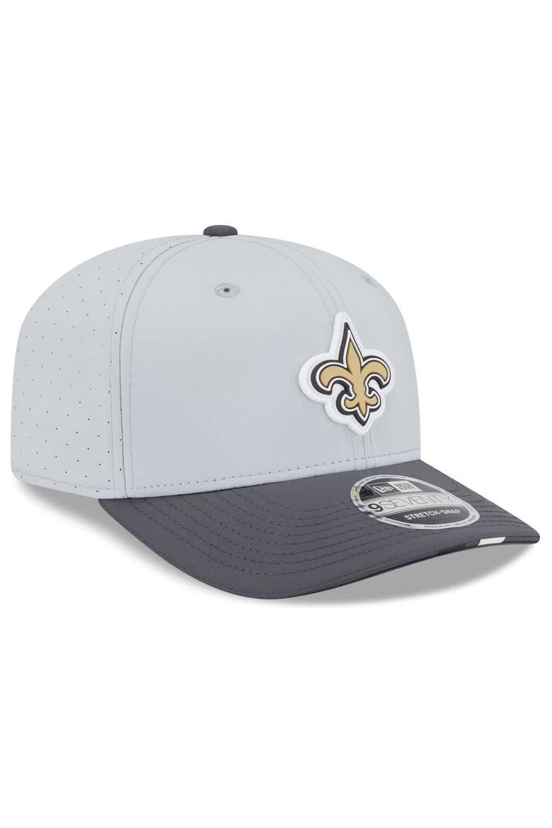 Men's New Era  Gray/Graphite New Orleans Saints 2025 NFL Training Camp 9SEVENTY Adjustable Hat, Alternate, color, Gray