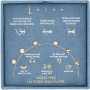 Leith 3-Pack CZ & Opal Assorted Flatback Stud Earrings