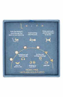 Leith 3-Pack CZ & Opal Assorted Flatback Stud Earrings