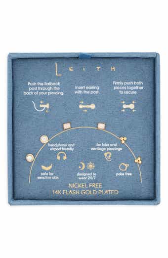 Leith 3-Pack CZ & Opal Assorted Flatback Stud Earrings