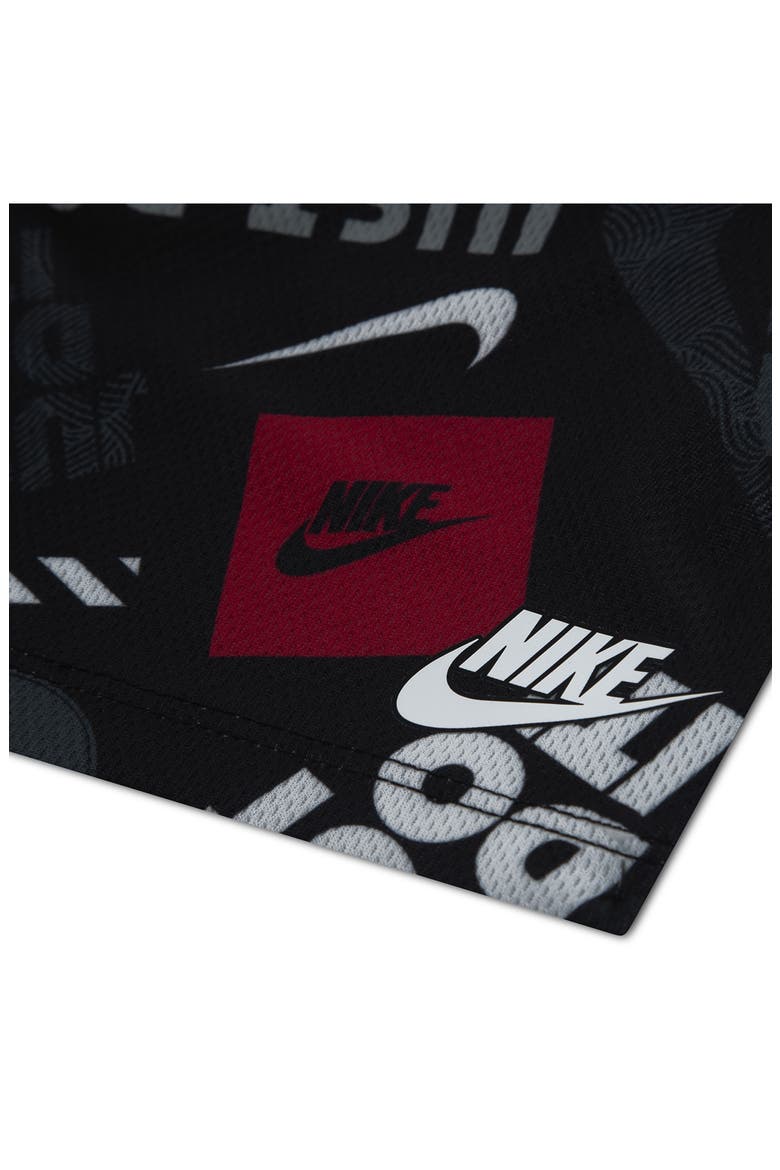 Sportswear All Over Print T-Shirt & Shorts Set, Alternate, color, BLACK