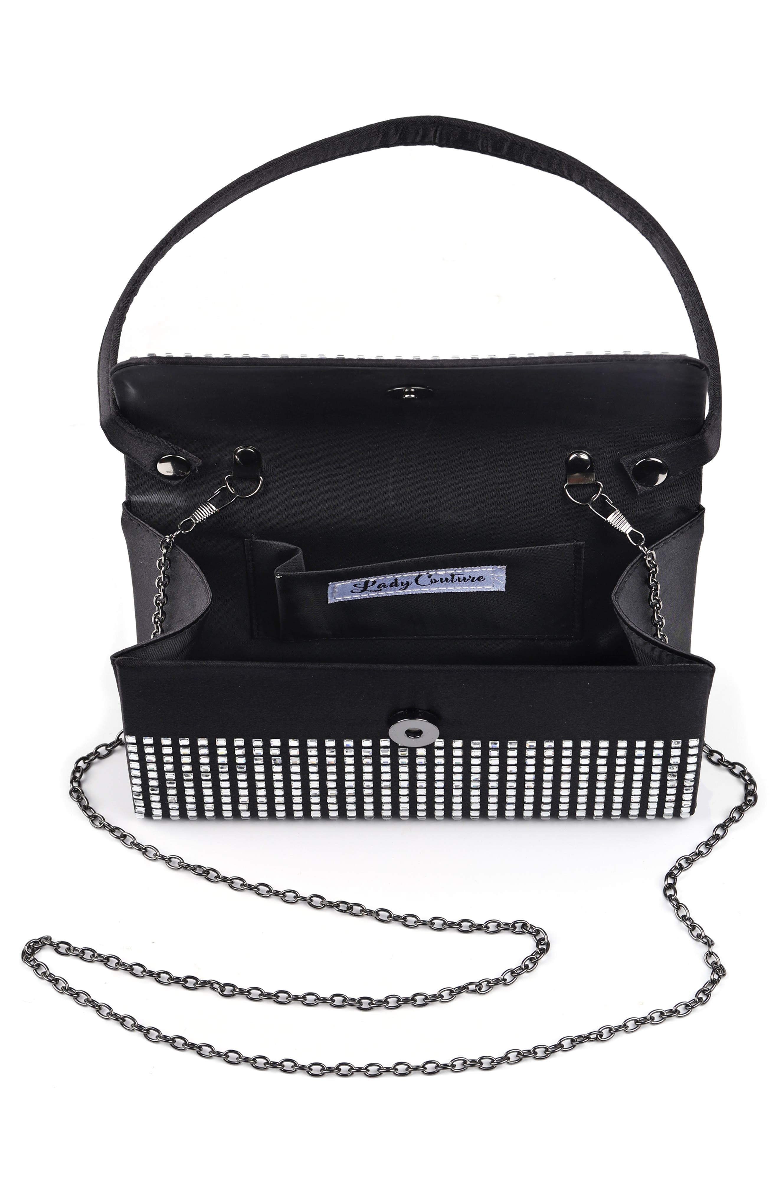 LADY COUTURE Shana Rhinestone Handbag, Alternate, color, Black