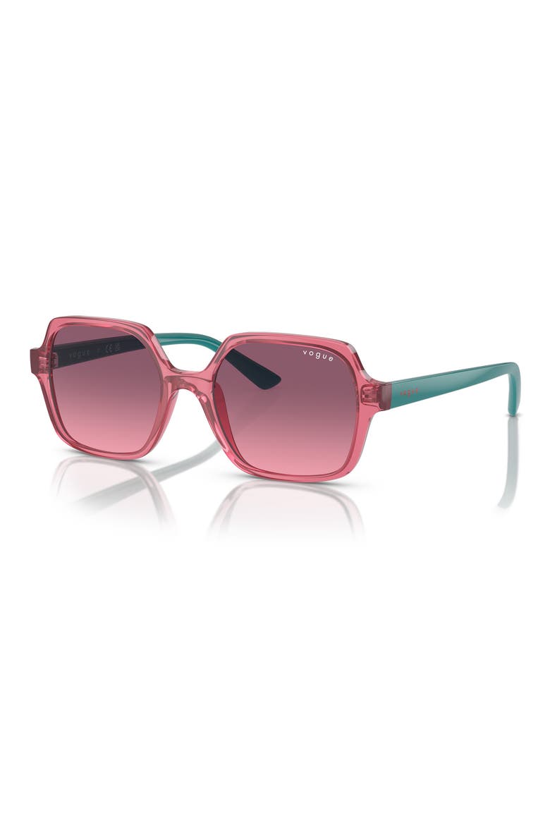 Kids' 46mm Gradient Square Sunglasses, Alternate, color, TRANSPARENT RED