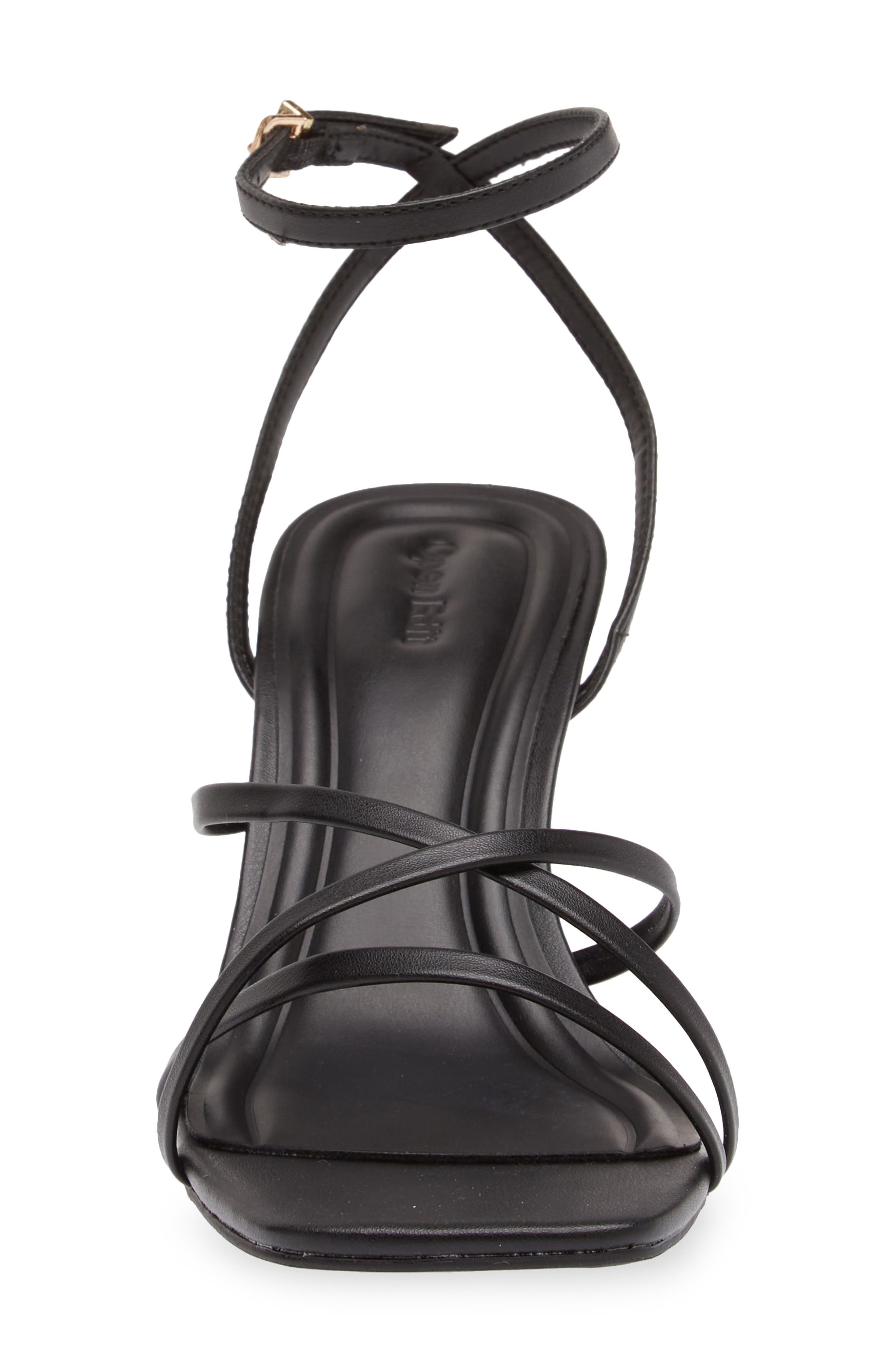 Open Edit Remington Ankle Strap Sandal, Alternate, color, Black