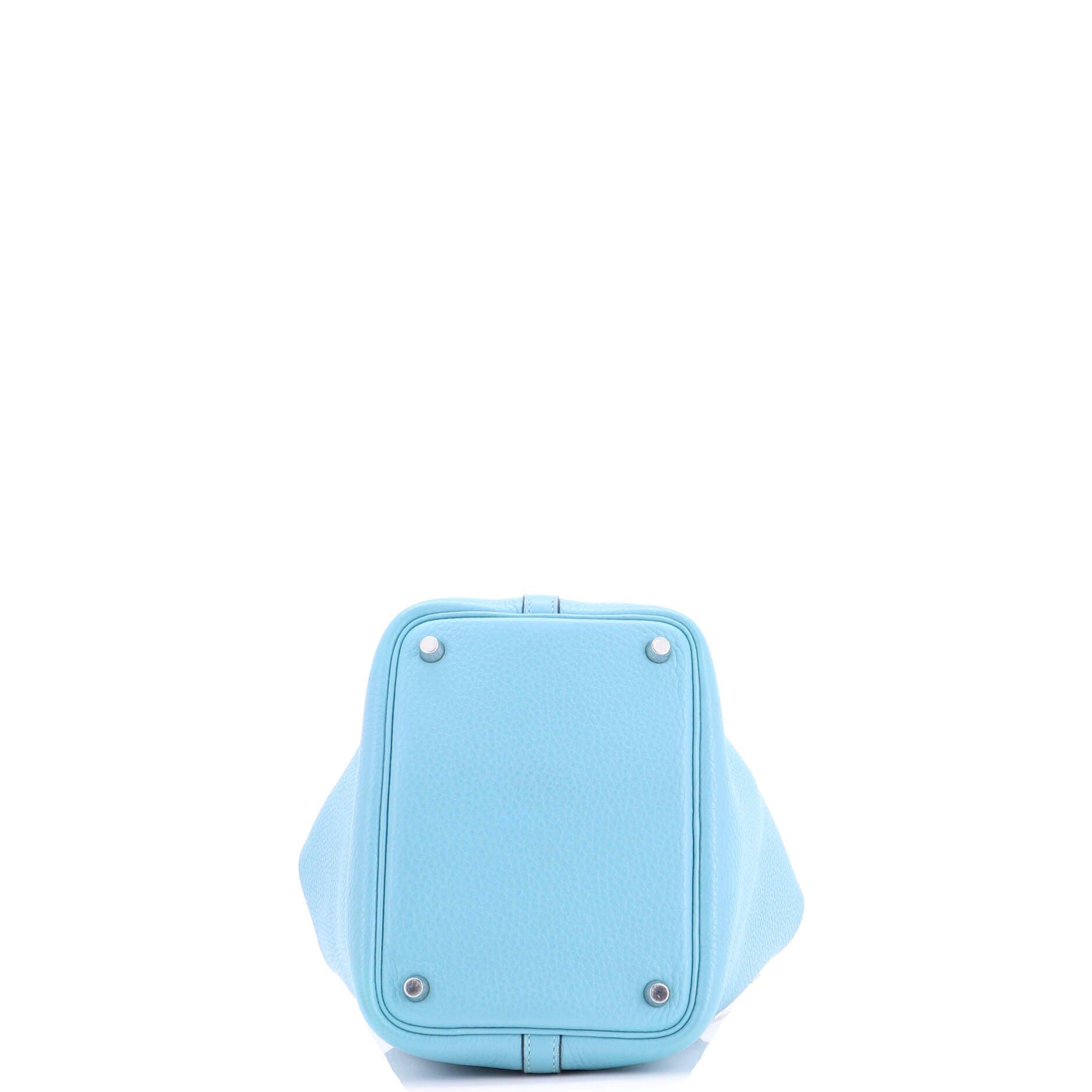 Pre-Owned Hermes Picotin Lock Bag Clemence PM, Alternate, color, Bleu Atoll