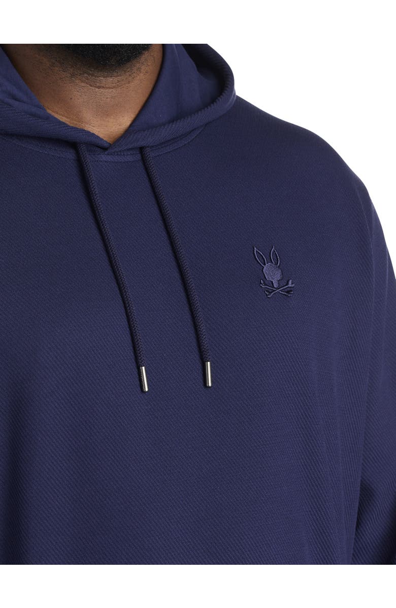 Psycho Bunny Big & Tall Kai Textured Hoodie, Alternate, color, Evening Blue