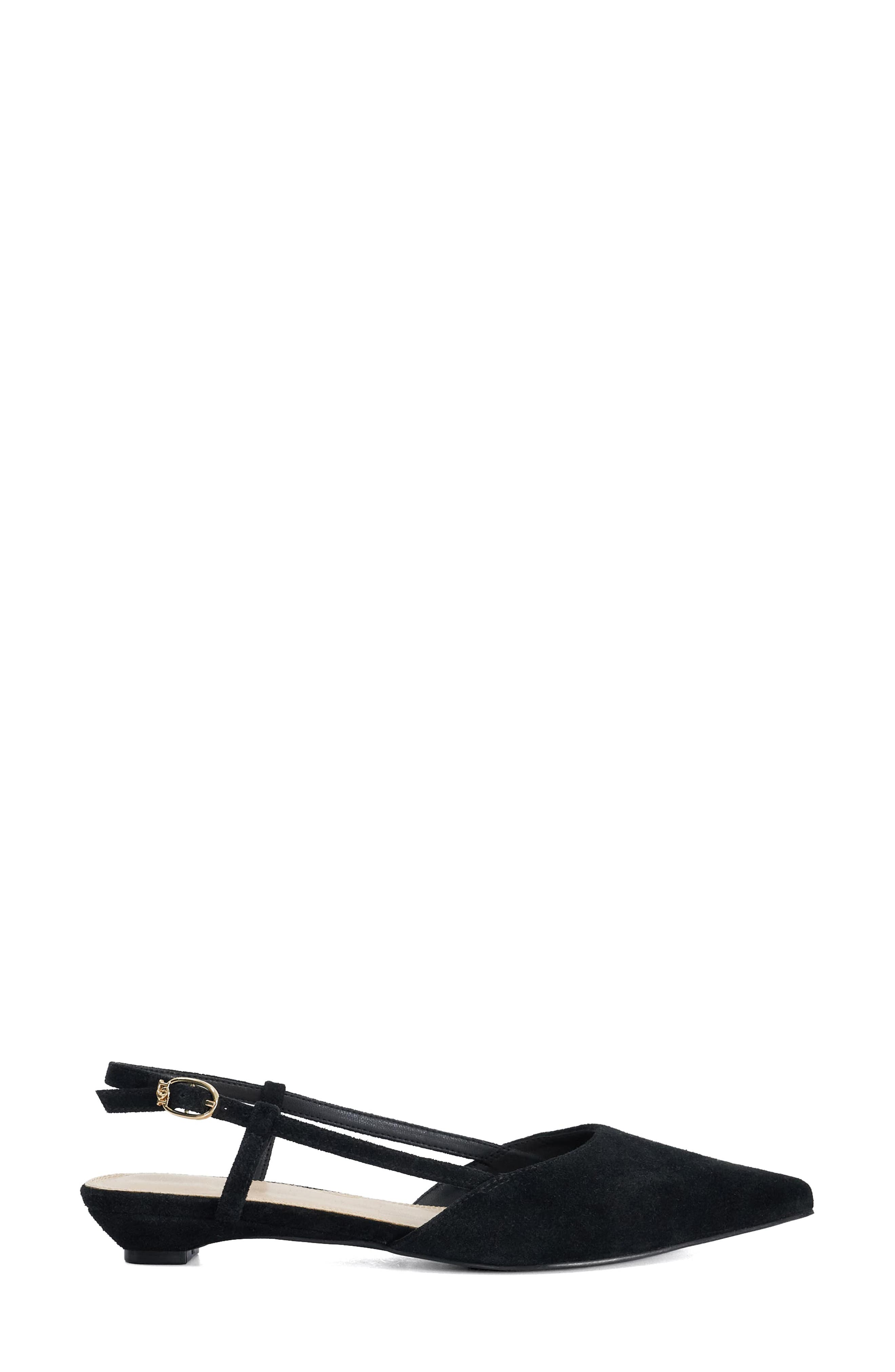 Dune London Homie Pointed Toe Leather Slingback Pump, Alternate, color, Black