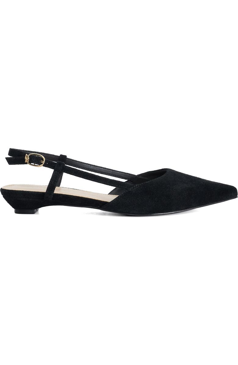 Dune London Homie Pointed Toe Leather Slingback Pump, Alternate, color, Black