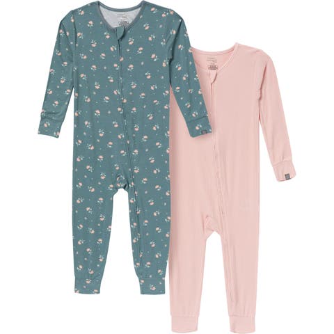 2-Pack Girl's Tight Fitting Footless Pajamas (Baby & Toddler)