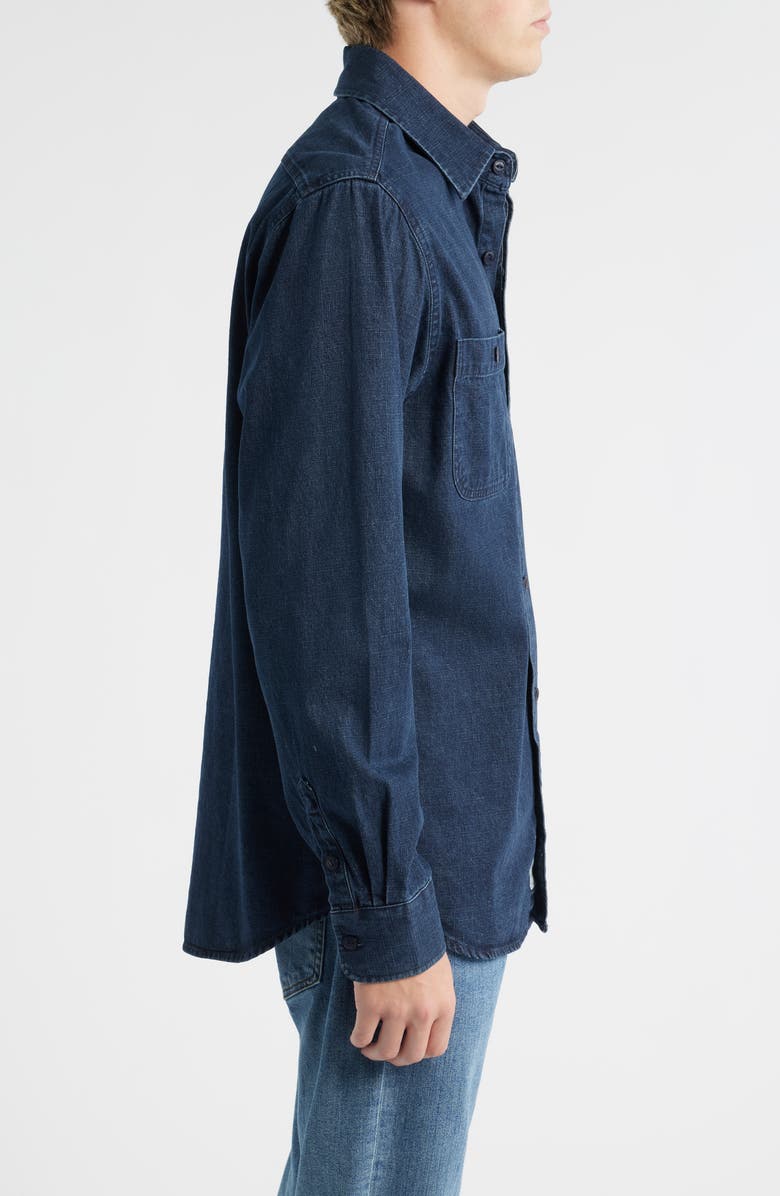 Schott NYC Cotton Denim Button-Up Work Shirt, Alternate, color, Indigo