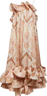 【Zimmermann】Illuminate Flounce ruffled silk minidress Illuminate Flounce ruffled silk minidress in multicoloured