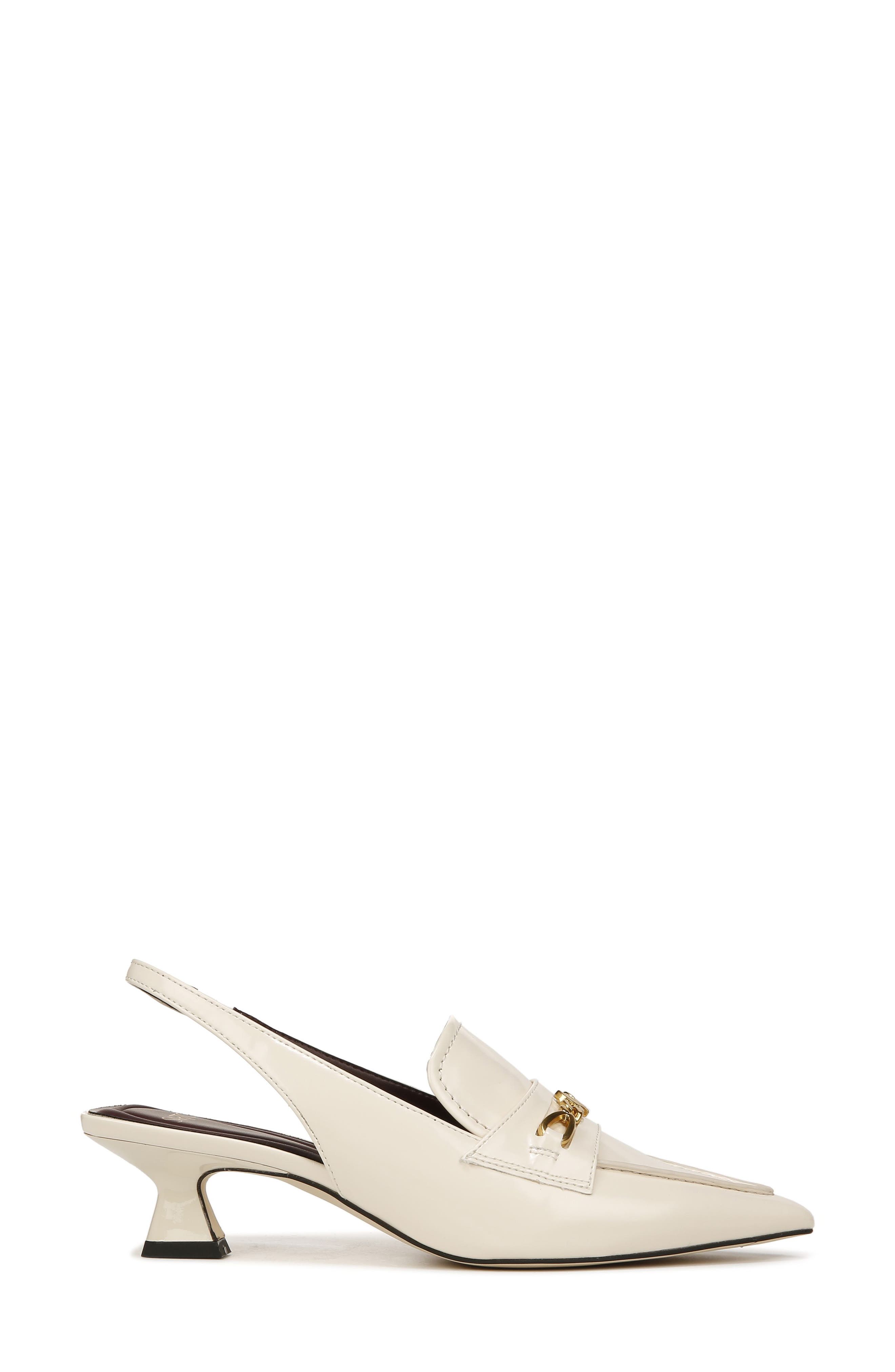 Diva Kitten Heel Pointed Toe Slingback Pump, Alternate, color, VANILLA