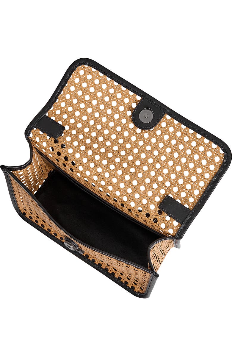 Rebecca Minkoff Megan Woven Rattan Shoulder Bag, Alternate, color, Natural/Black