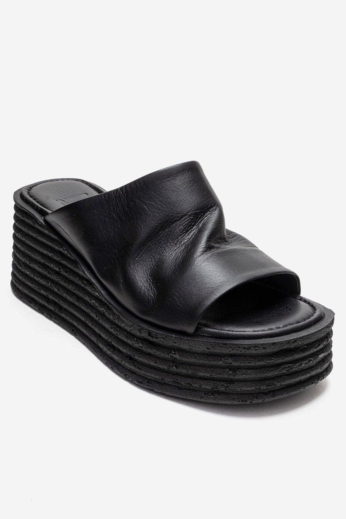 Marc Leather Wedge Sandal, Alternate, color, Black