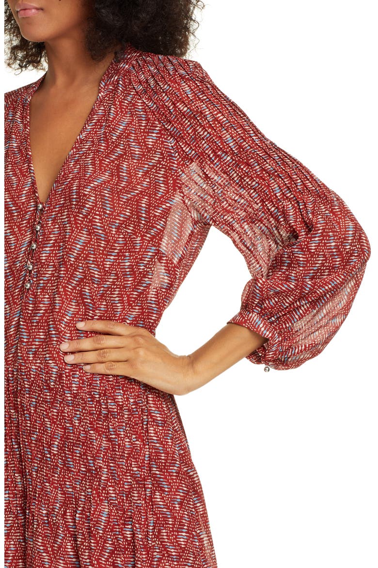 Priya Print Dress, Alternate, color, CLAY MULTI
