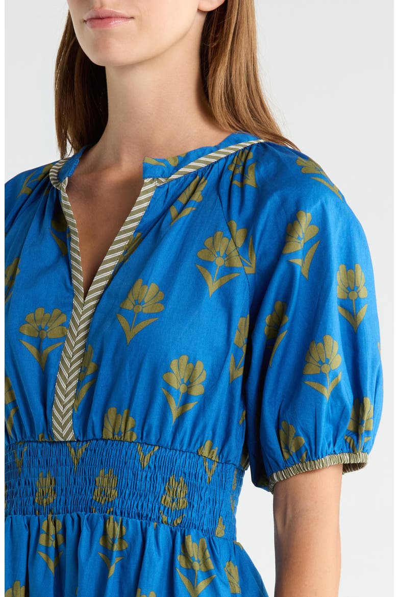 Jara Floral Cotton Dress, Alternate, color, NAVY OLIVE