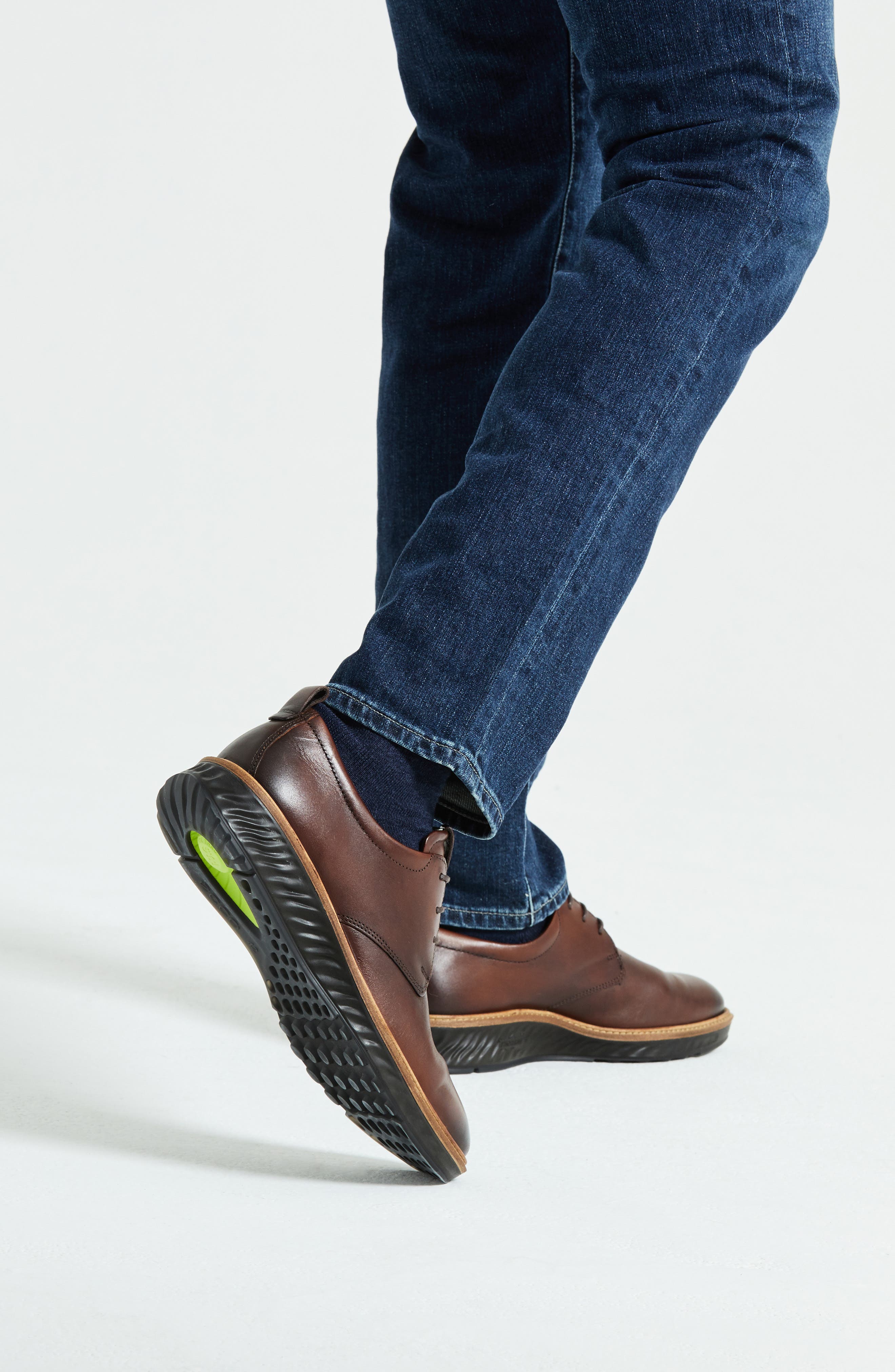 ST.1 Hybrid Plain Toe Derby, Alternate, color, COGNAC LEATHER