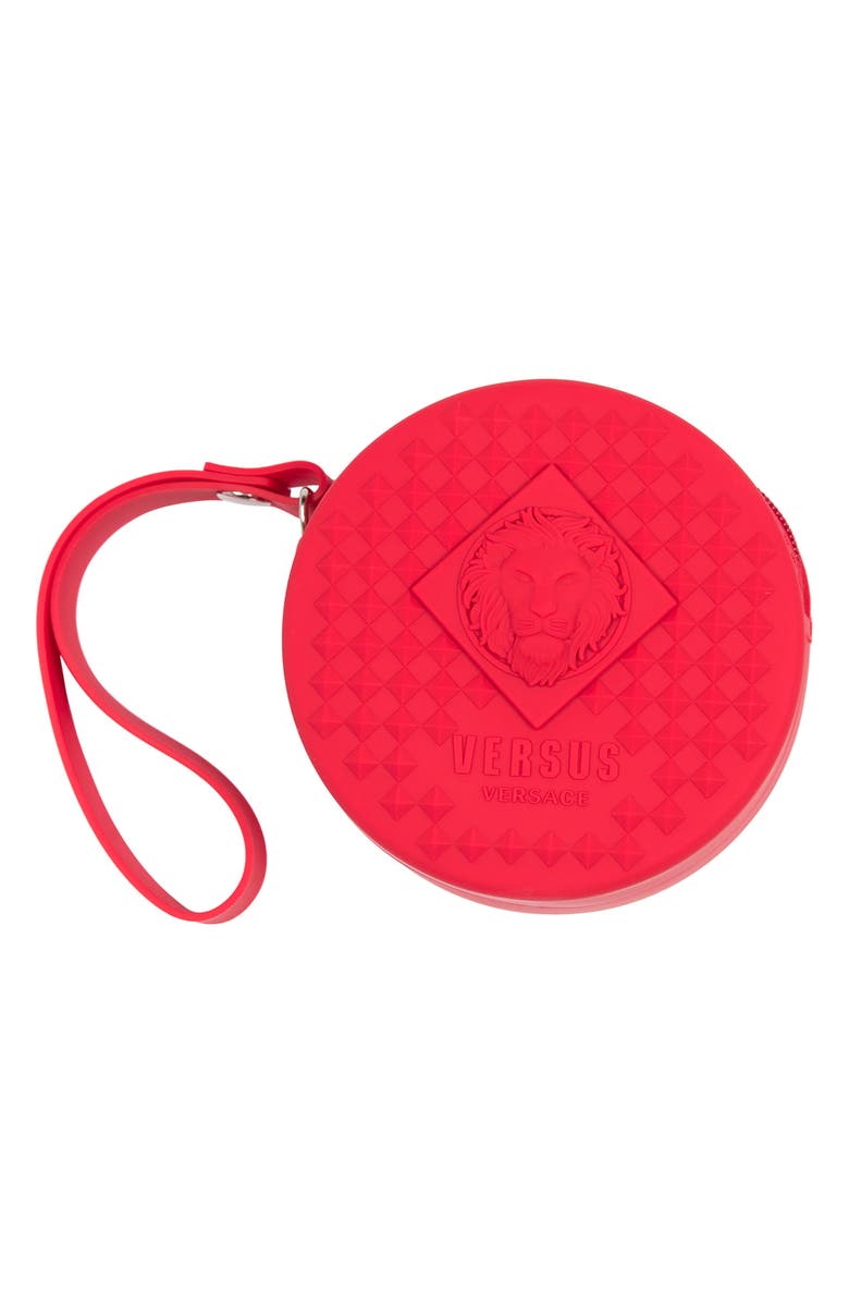 VERSUS Versace Women's Fire Island Studs Silicone Strap Watch, 39mm, Alternate, color, Red