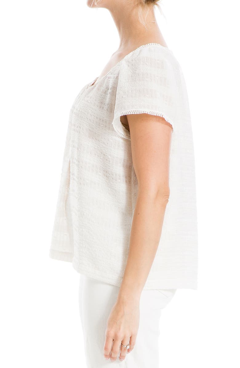 MAX STUDIO Swiss Dot Button Top, Alternate, color, Ivory-Ivory