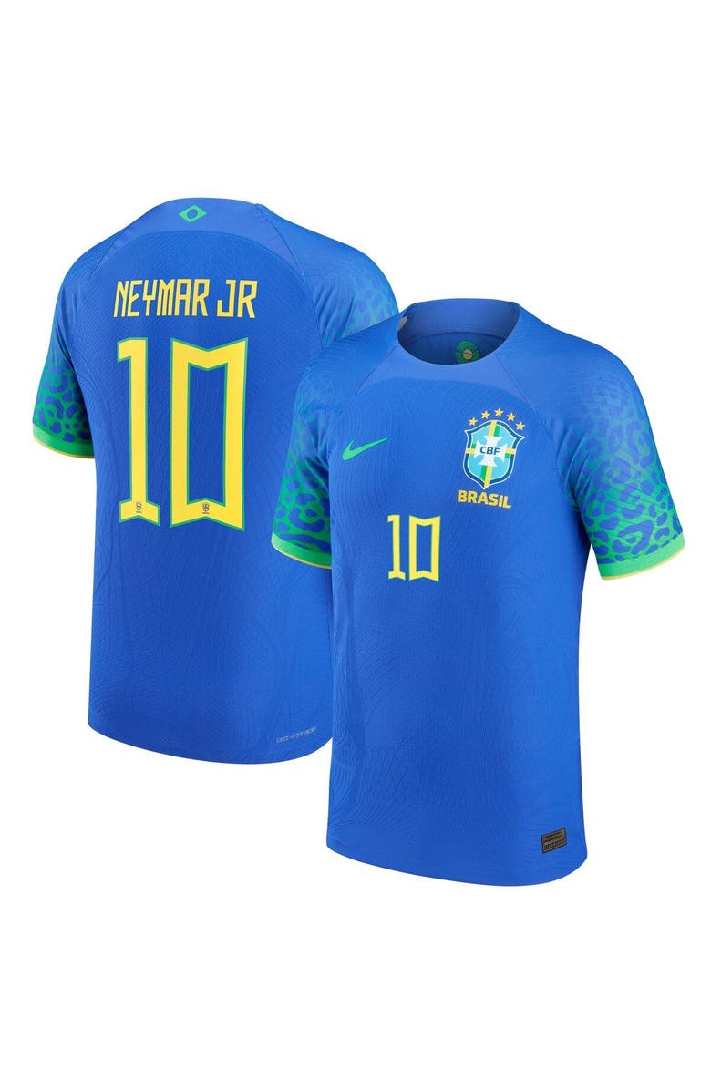 Nike Men's Nike Neymar Jr. Blue Brazil National Team 2022/23 Away Vapor Match Authentic Player Jersey, Main, color, 