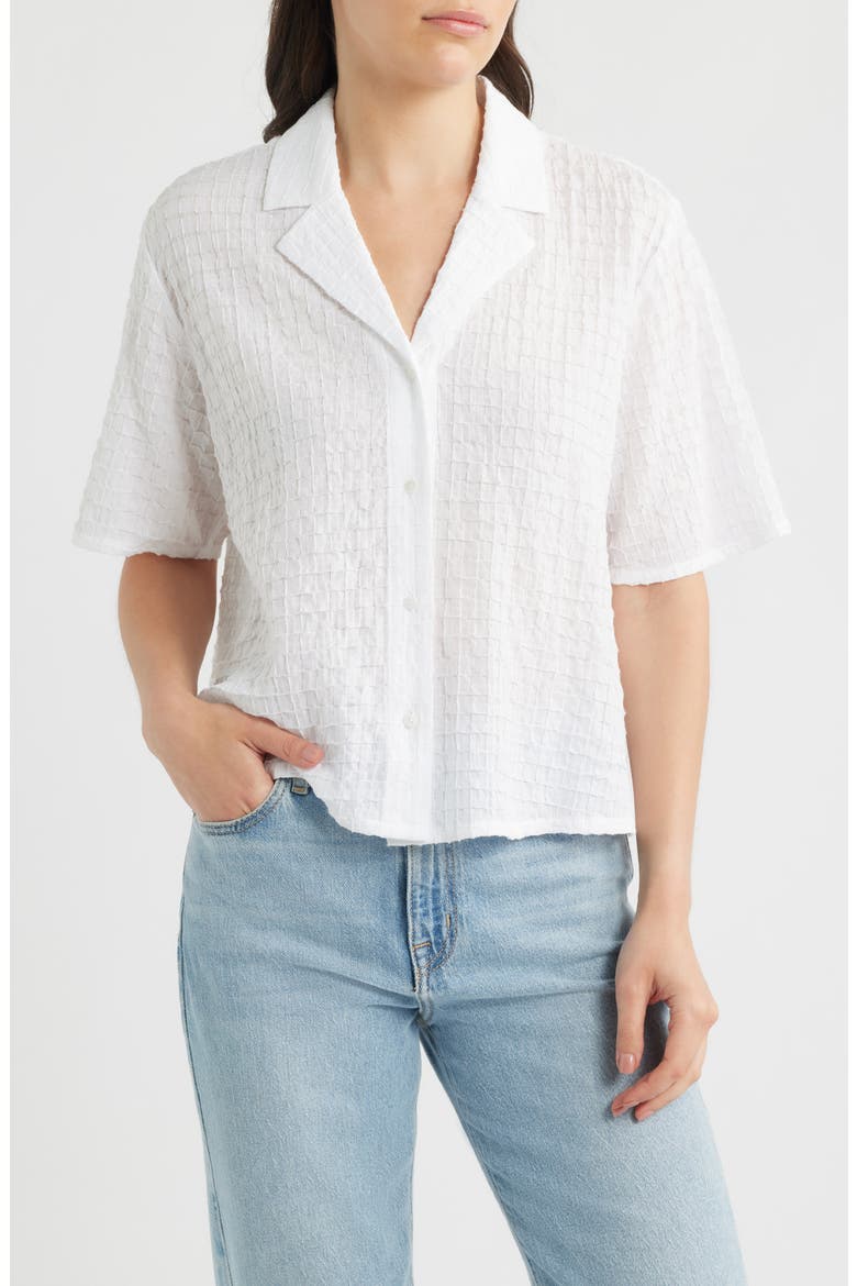Notch Collar Shirt, Main, color, WHITE