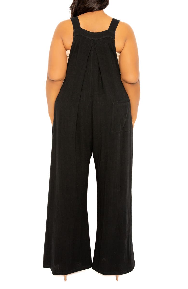 BUXOM COUTURE Wide Leg Jumpsuit, Alternate, color, Black
