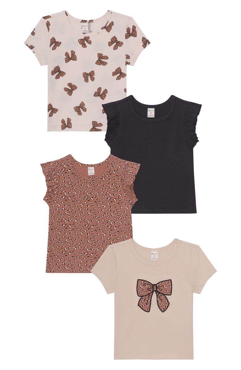 Petit Lem Kids' Assorted Pack of 4 T-Shirts, Main, color, Bows