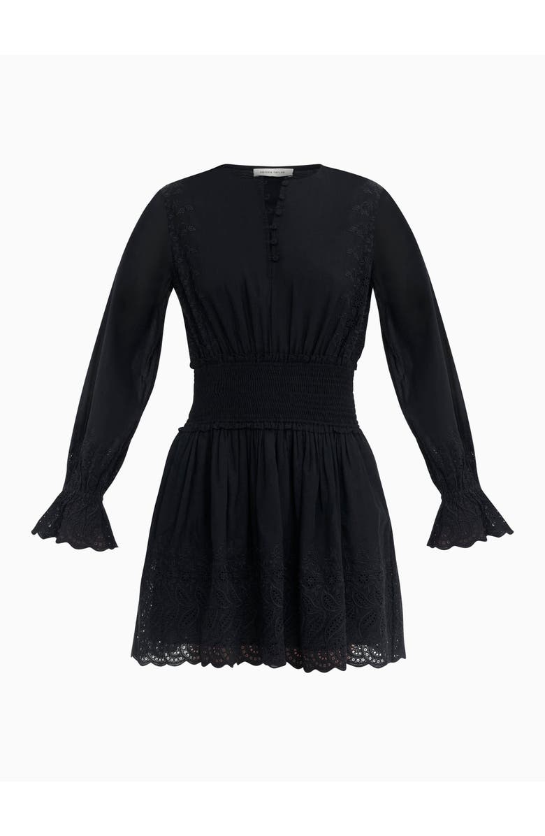 Rebecca Taylor Sabine Mini Dress, Alternate, color, Jet Black