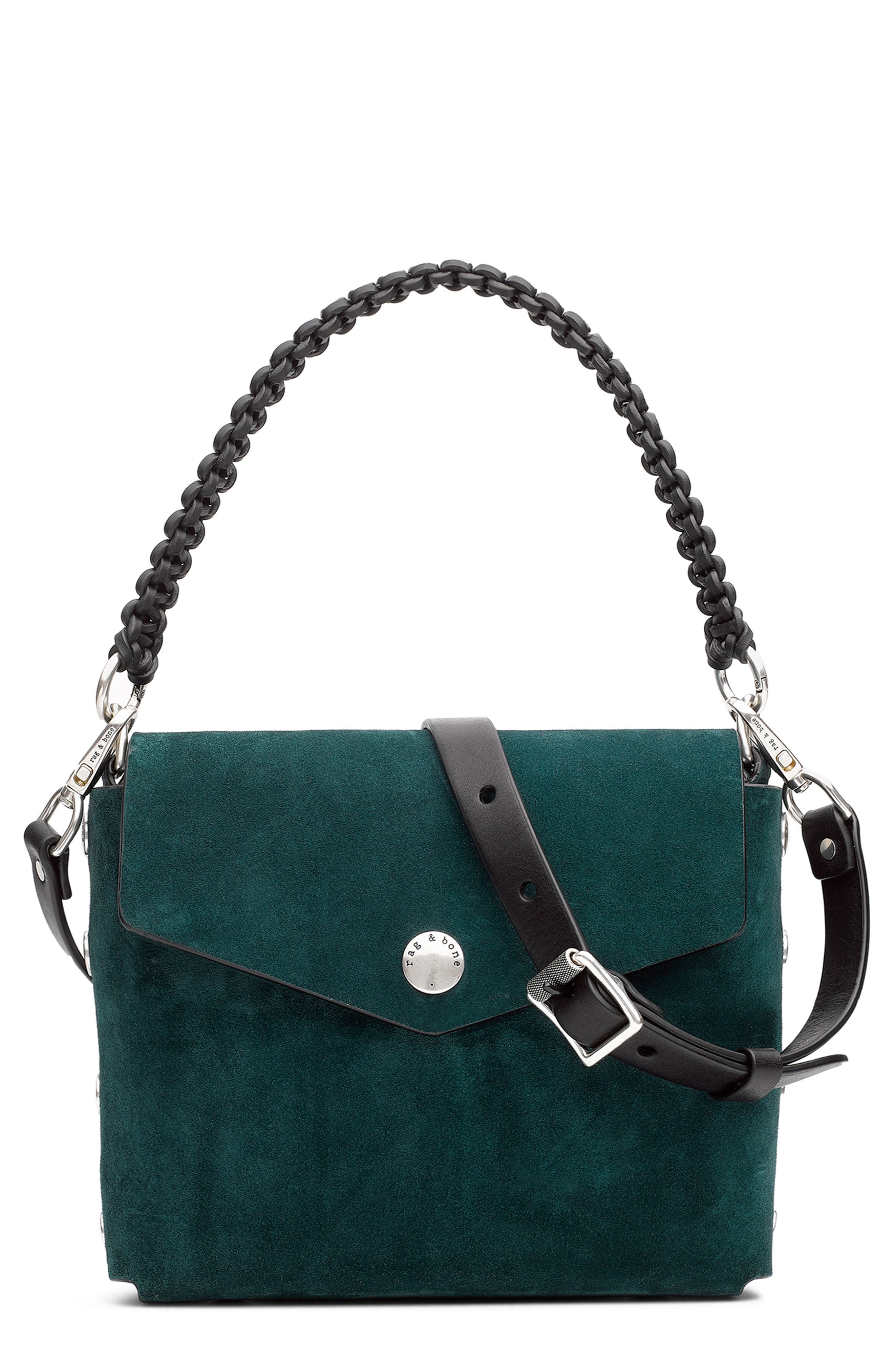 rag & bone Atlas Suede Shoulder Bag, Main, color, 