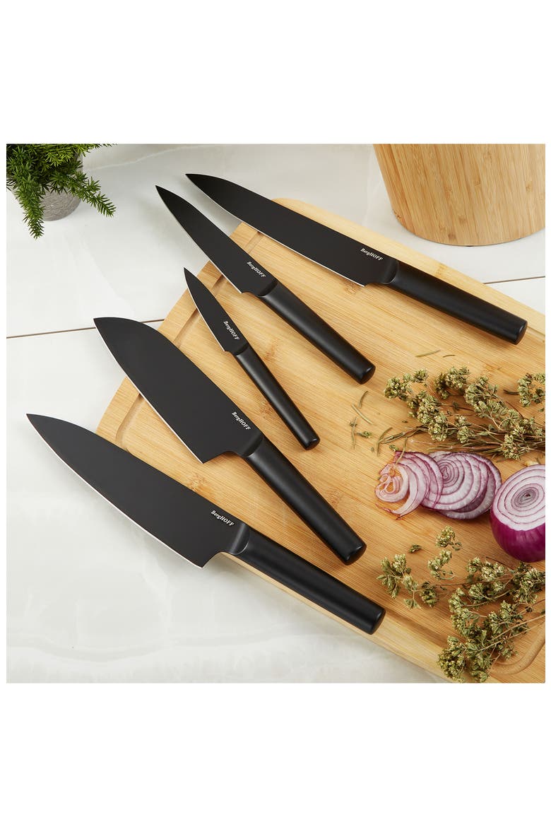 DiNA Boron 6-Piece Knife Block, Alternate, color, BLACK