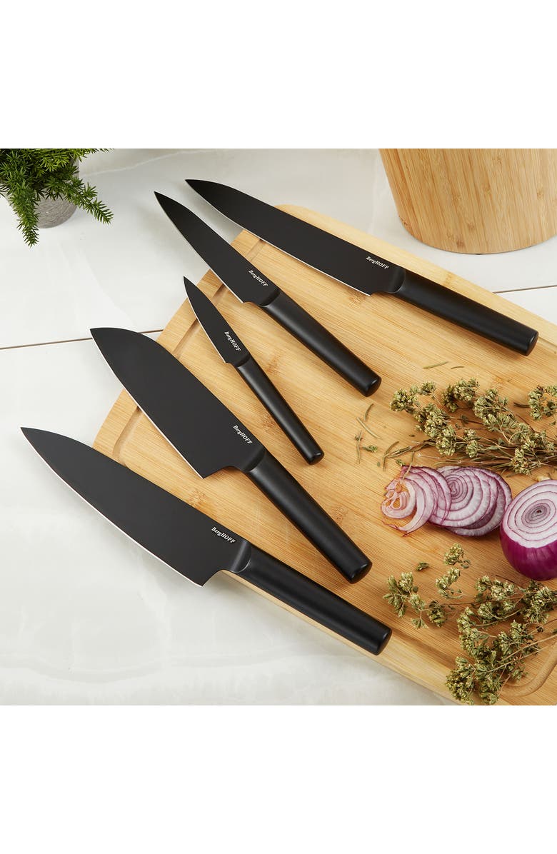 BergHOFF DiNA Boron 6-Piece Knife Block, Alternate, color, Black