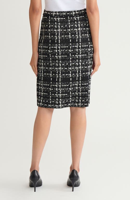 Ming Wang Check Jacquard Skirt In Gray