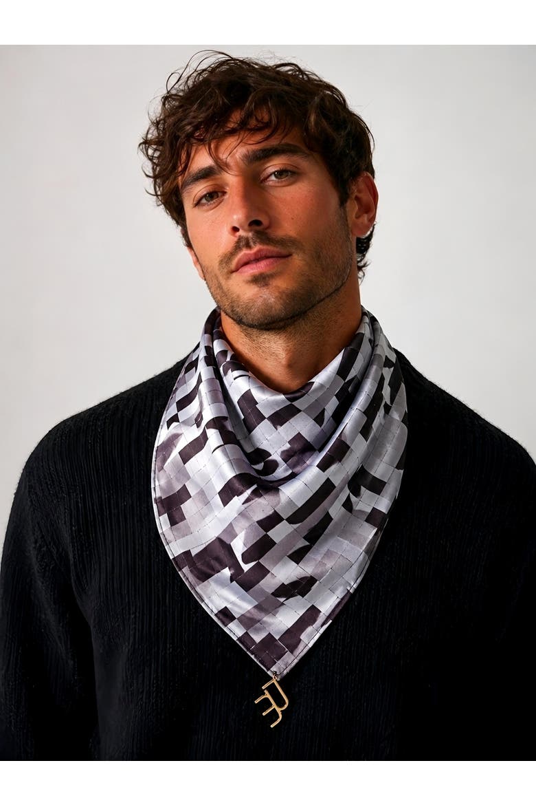 ETC Print Versa Scarf with logo hardware, Alternate, color, Black
