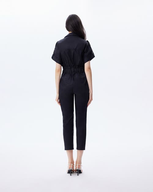 Theo The Label Women's Black Echo Paper Bag Jumpsuit In Black