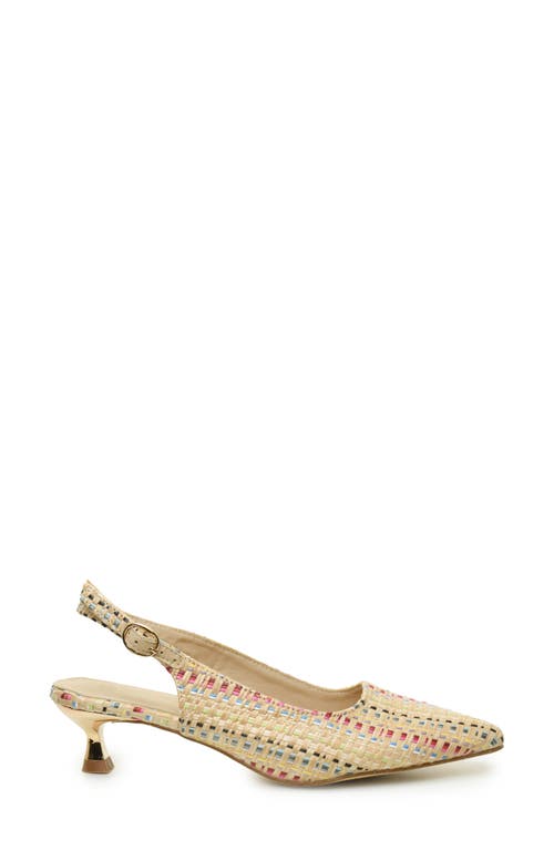 NICOLE MILLER NICOLE MILLER RAFFIA KITTEN HEEL SLINGBACK PUMP 
