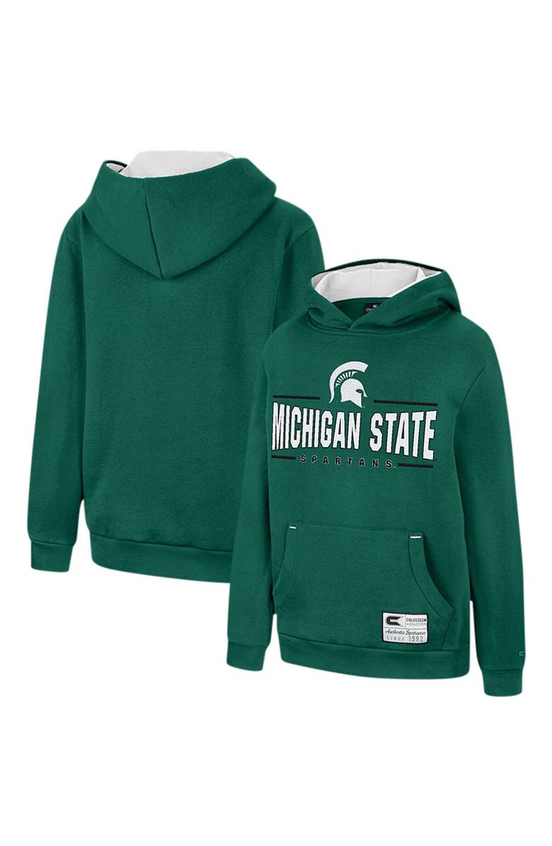 COLOSSEUM Youth Colosseum Green Michigan State Spartans Lead Guitarists Pullover Hoodie, Main, color, Green