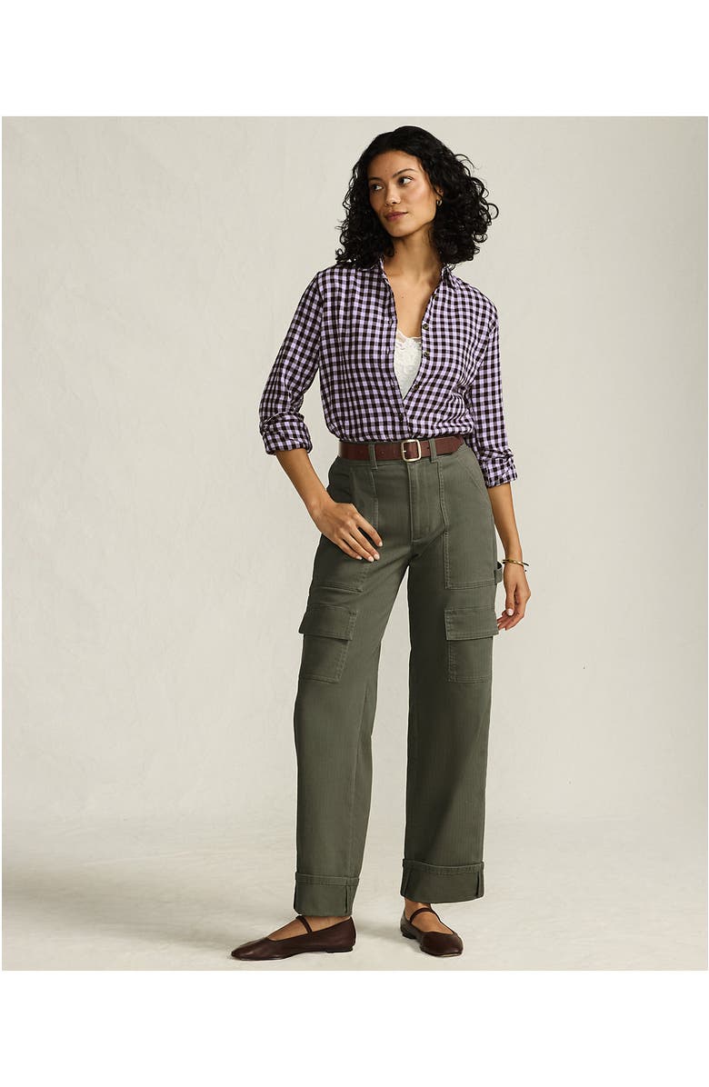 Lands' End Chino Mid Rise Straight Leg Cargo Ankle Pants, Alternate, color, River Stone Green